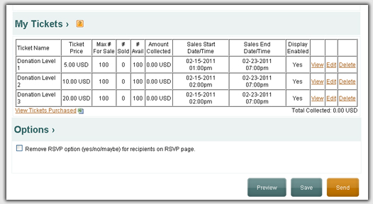 Multiple Ticket Types